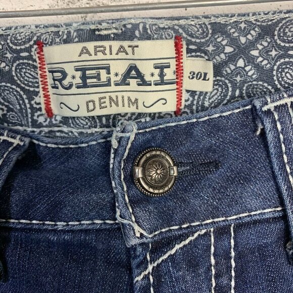 Ariat R.E.A.L. Denim Mid Rise Stretch Entwined Boot Cut Jean - Picture 10 of 12